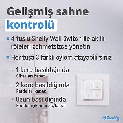 Shelly i4 Gen3 Akıllı 4 Kanallı Sahne Kontrol Rölesi - 2