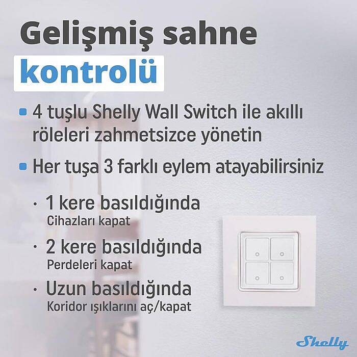 Shelly i4 Gen3 Akıllı 4 Kanallı Sahne Kontrol Rölesi - 2
