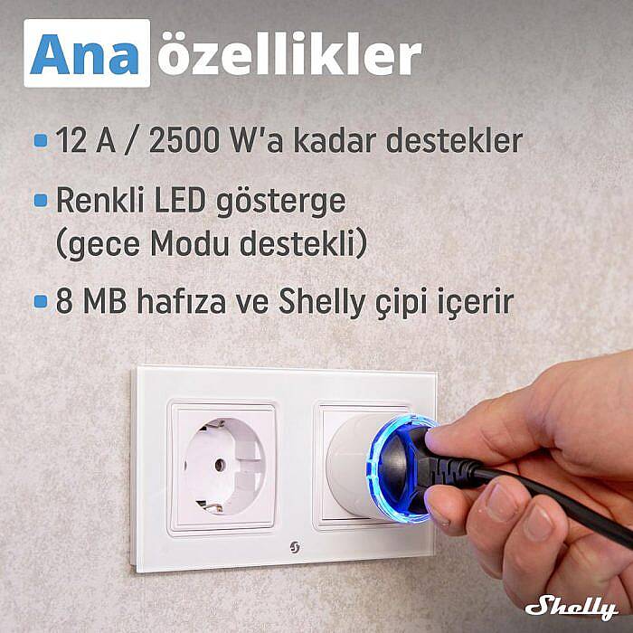 Shelly Plug S Gen3 Matter Destekli Akıllı Priz - 6