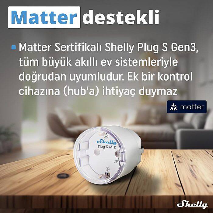 Shelly Plug S Gen3 Matter Destekli Akıllı Priz - 8