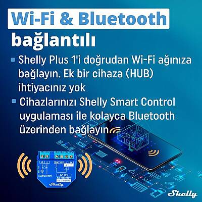 Shelly Plus 1 Wi-Fi ve Bluetooth Akıllı Röle - 6