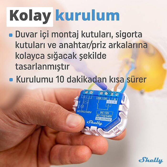 Shelly Plus 1 Wi-Fi ve Bluetooth Akıllı Röle - 7