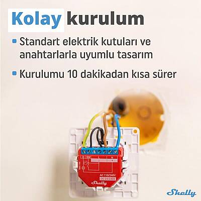 Shelly Plus 1PM Tek Kanal Enerji Ölçer Akıllı Röle - 4