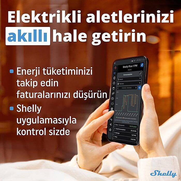 Shelly Plus 1PM Tek Kanal Enerji Ölçer Akıllı Röle - 6