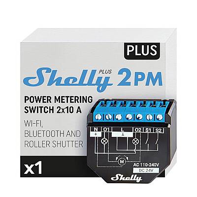 Shelly Plus 2PM Çift Kanal Enerji Ölçer Akıllı Röle