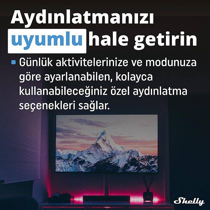 Shelly Plus RGBW PM Akıllı LED Renk ve Parlaklık Kontrol Rölesi - 3