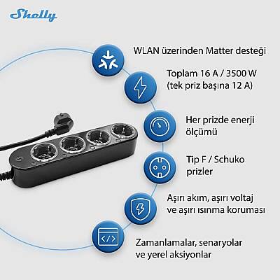 Shelly Power Strip 4 Gen4 Akıllı Çoklu Priz - 4