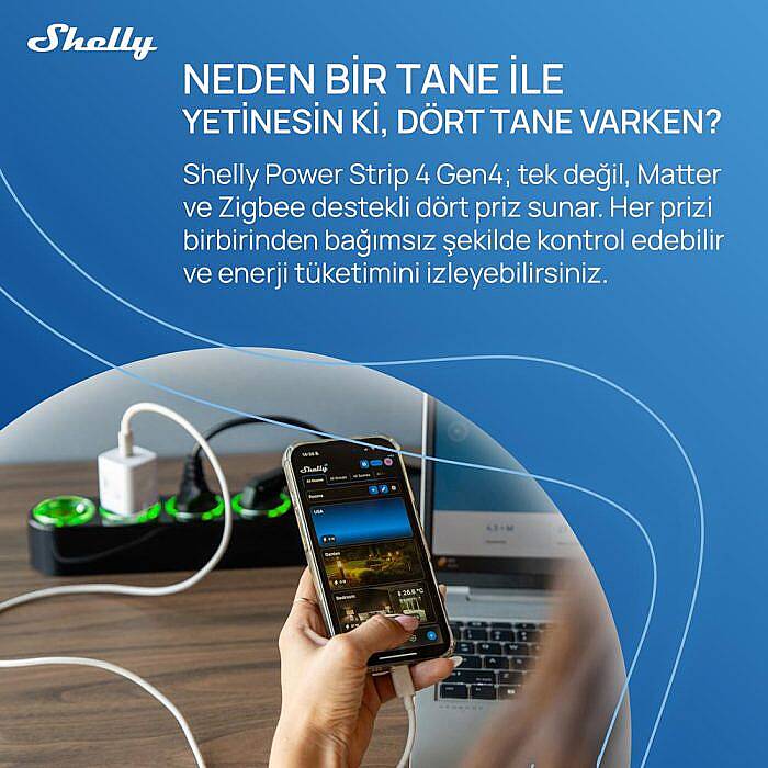 Shelly Power Strip 4 Gen4 Akıllı Çoklu Priz - 7