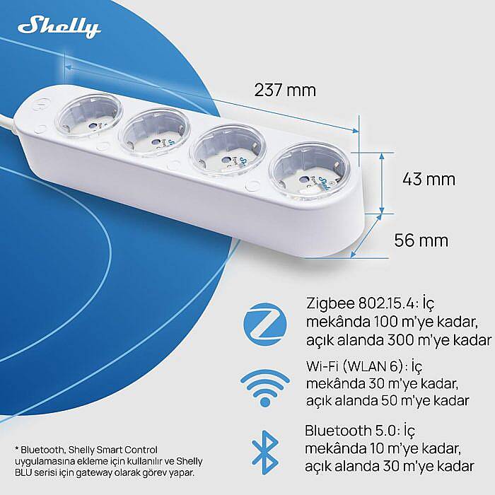 Shelly Power Strip 4 Gen4 Akıllı Çoklu Priz - 13