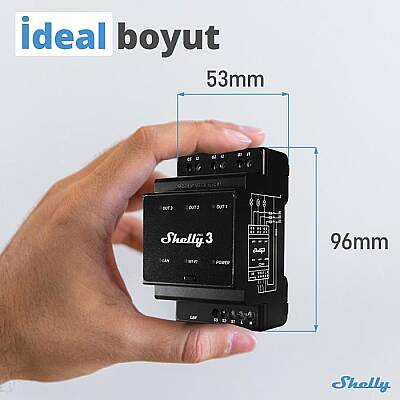 Shelly Pro 3 DIN Ray 3 Kanal Akıllı Röle - 2