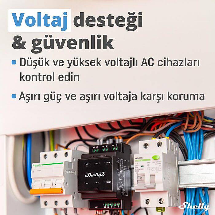 Shelly Pro 3 DIN Ray 3 Kanal Akıllı Röle - 3