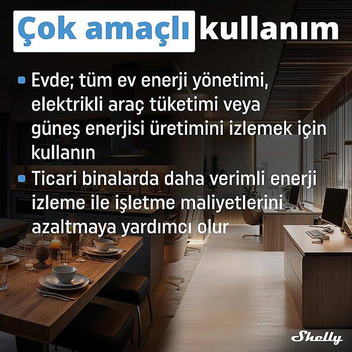 Shelly Pro 3EM 3CT 63 DIN Ray Akıllı 3 Faz Enerji Ölçer - 3