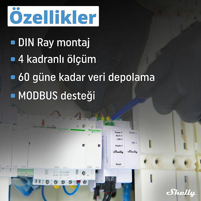 Shelly Pro 3EM 3CT 63 DIN Ray Akıllı 3 Faz Enerji Ölçer - 6