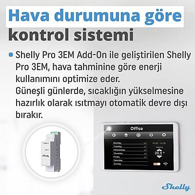 Shelly Pro 3EM Switch Add-on DIN Ray Kontaktör Kontrol Eklentisi - 3