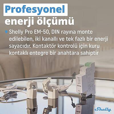 Shelly Pro EM-50 1 Faz Enerji Ölçer - 5