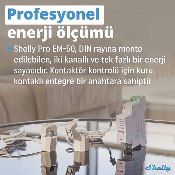 Shelly Pro EM-50 1 Faz Enerji Ölçer - 5