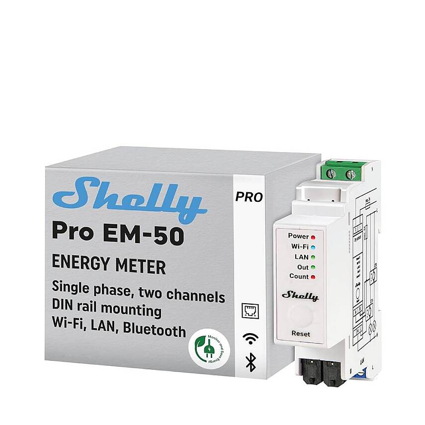 Shelly Pro EM-50 1 Faz Enerji Ölçer - 1