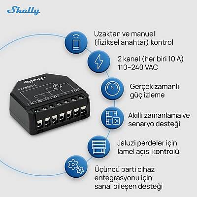 Shelly Shutter Akıllı Panjur Kontrol Rölesi - 4