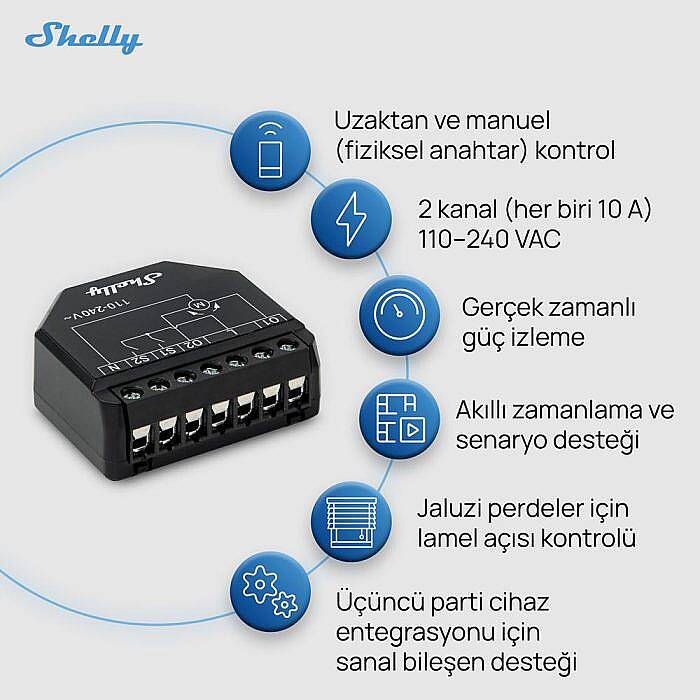 Shelly Shutter Akıllı Panjur Kontrol Rölesi - 4