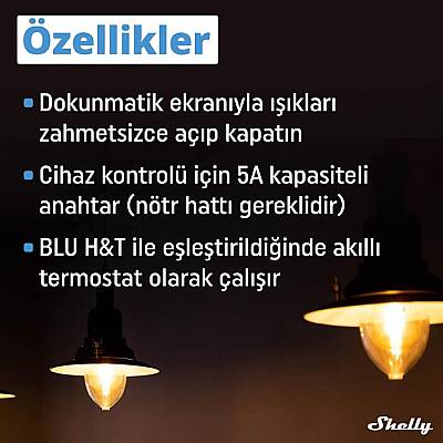 Shelly Wall Display & BLU H&T Beyaz Merkezi Kontrol Panel Seti - 2