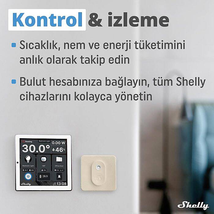Shelly Wall Display & BLU H&T Beyaz Merkezi Kontrol Panel Seti - 3