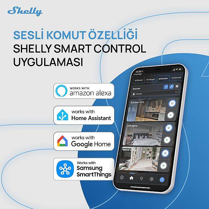 Shelly Wall Display X2 (Siyah) + BLU H&T (Siyah) Merkezi Kontrol Panel Seti - 2