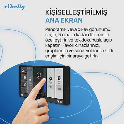 Shelly Wall Display X2 (Siyah) + BLU H&T (Siyah) Merkezi Kontrol Panel Seti - 7