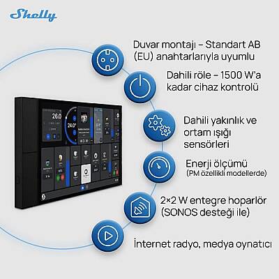 Shelly Wall Display XL Akıllı Ev Kontrol Paneli - 4