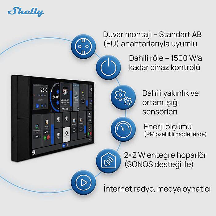 Shelly Wall Display XL Akıllı Ev Kontrol Paneli - 4