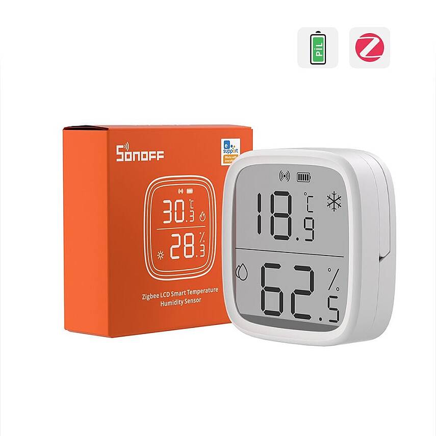 SNZB-02D ZigBee LCD Ekranlı Akıllı Sıcaklık ve Nem Sensörü - 1