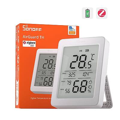 AirGuard LCD Ekranlı Zigbee Akıllı Sıcaklık ve Nem Sensörü | SNZB-02DR2