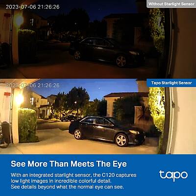 Tapo İç/Dış Mekan Ev Güvenliği Wi-Fi Kamerası | Tapo C120 - 9