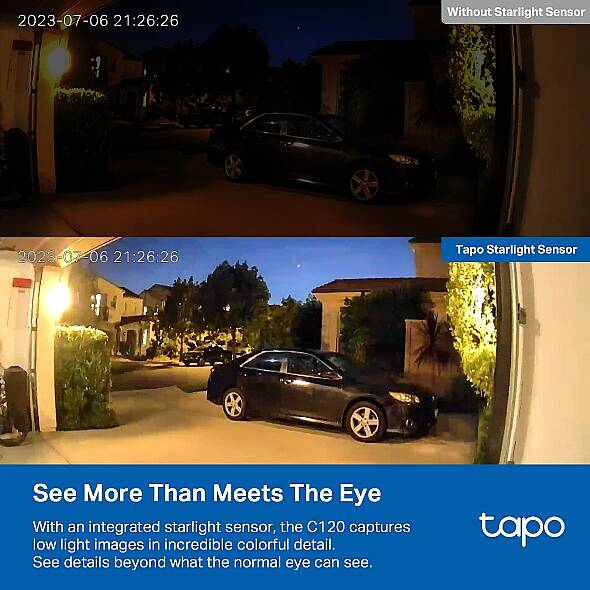 Tapo İç/Dış Mekan Ev Güvenliği Wi-Fi Kamerası | Tapo C120 - 9