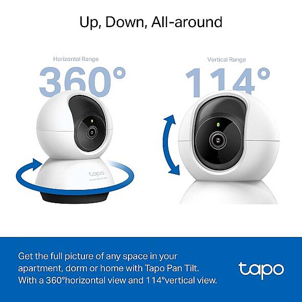 Yatay ve Dikey Yapay Zeka Destekli Ev Güvenliği Wi-Fi Kamerası | Tapo C220 - 6